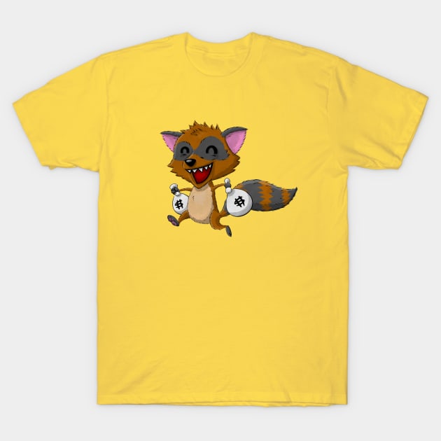 Raccoon Bandit T-Shirt by joehavasy